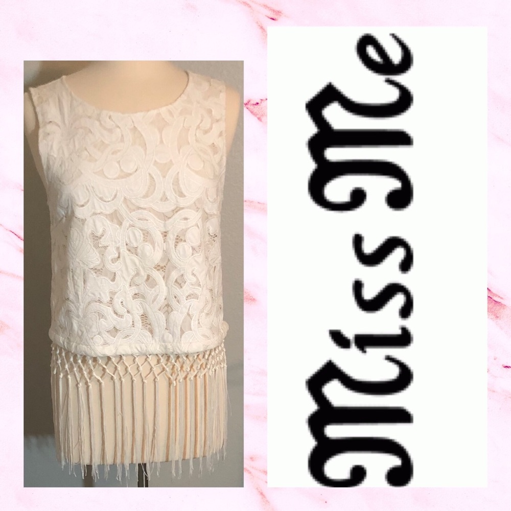 🌸SALE🌸Miss Me Ivory Fringe Festival Tank